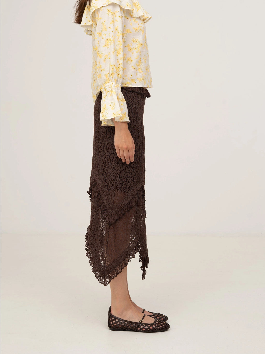 Chocolate Brown Lace Skirt