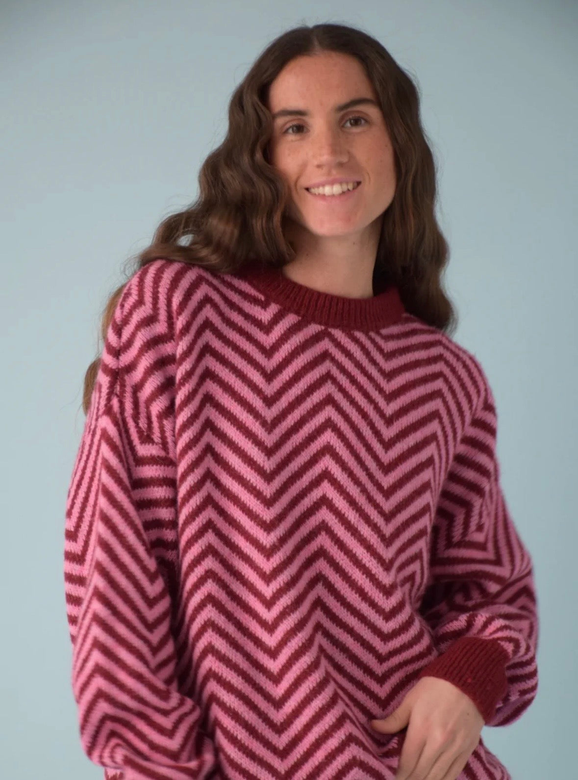 Burgundy Pink Knit Sweater