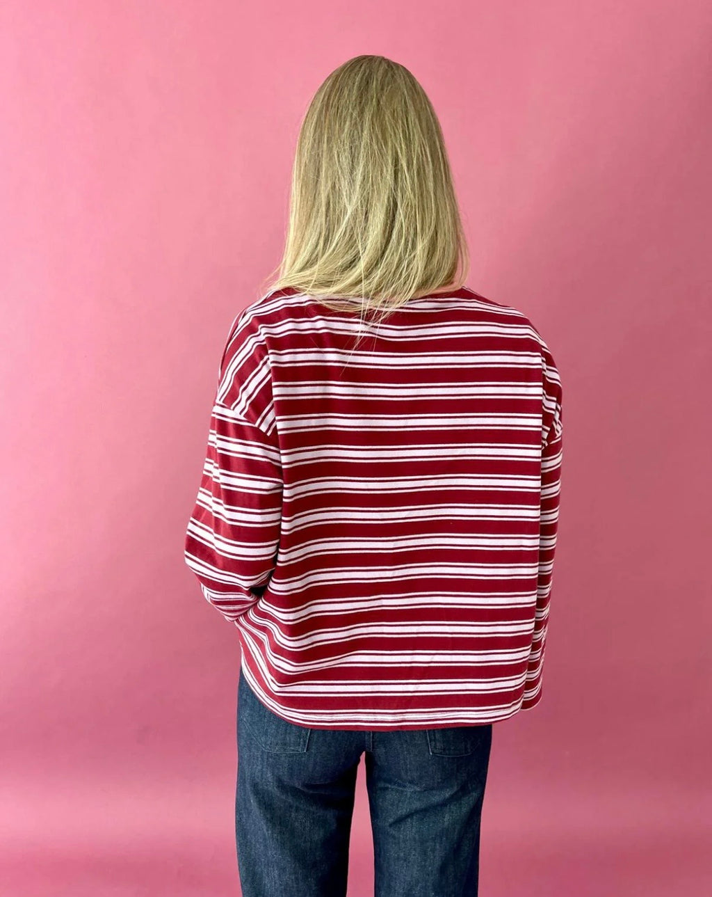 Long Sleeve T-shirt Burgundy and Pink