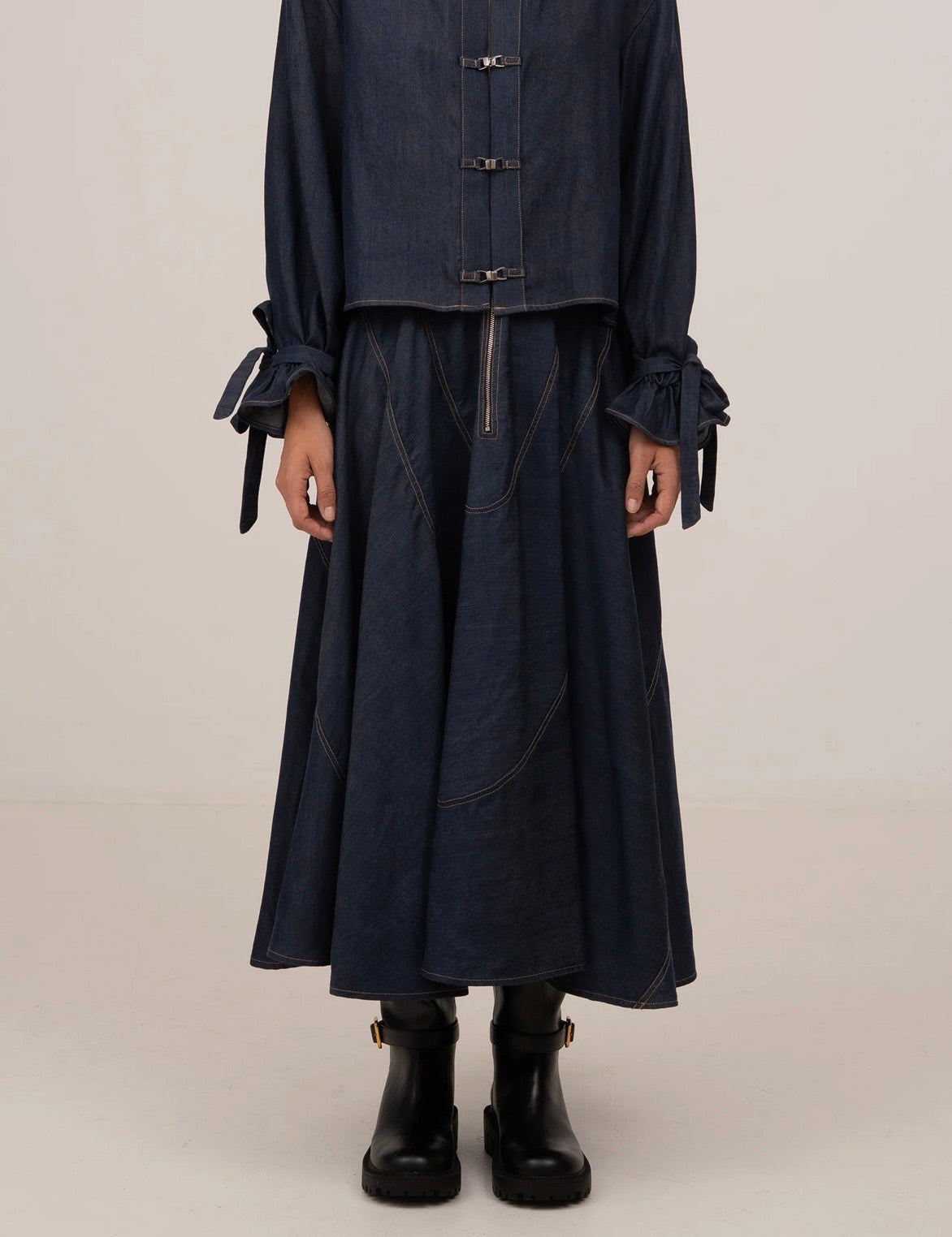 Denim Low Waist Skirt