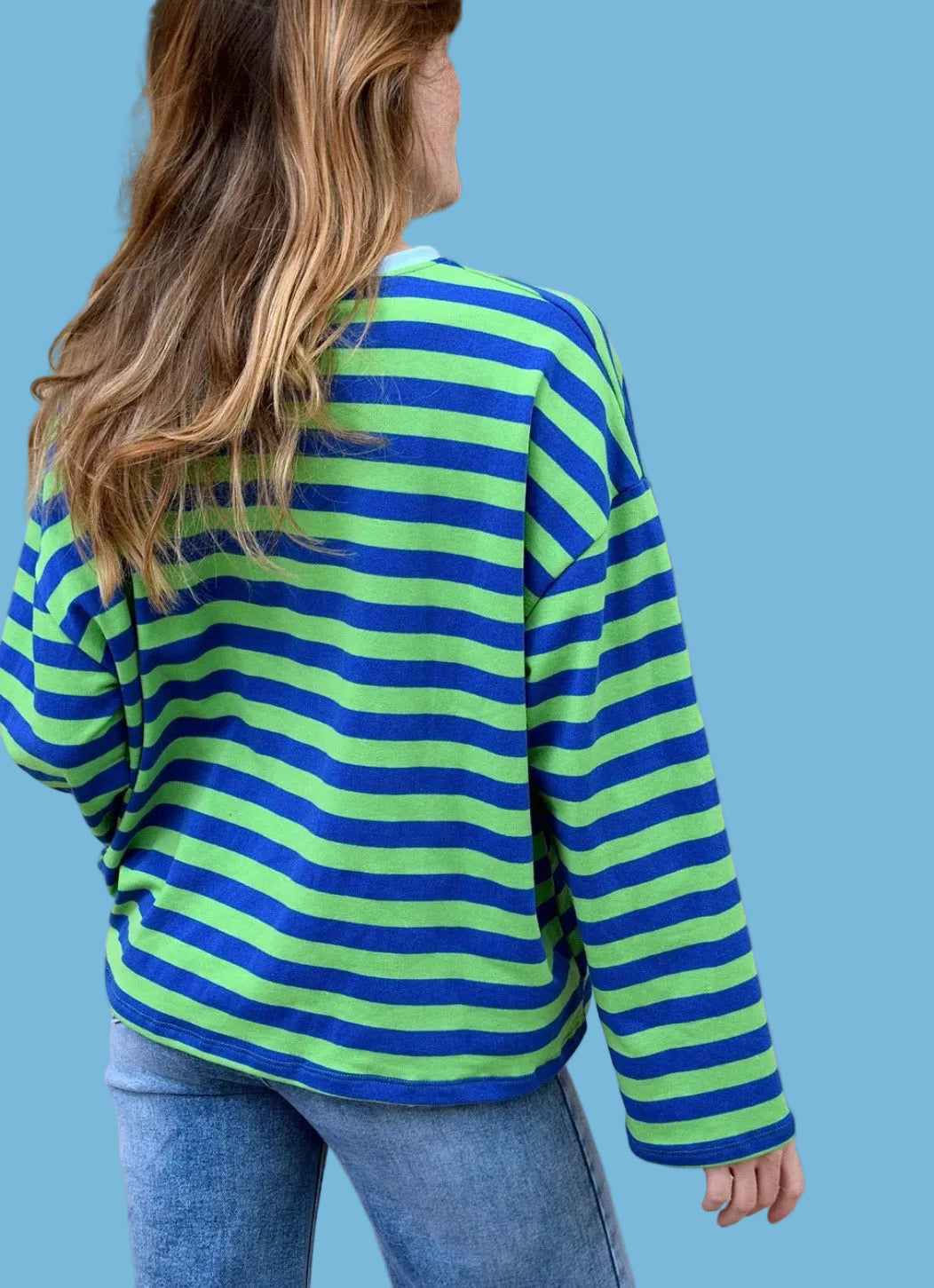 Nùria Striped Shirt in Navy & Green