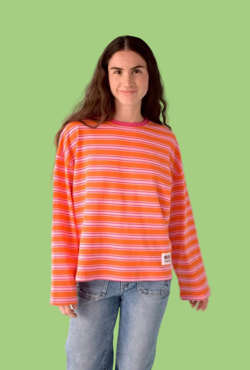 Nùria Striped Shirt in Orange & Pink