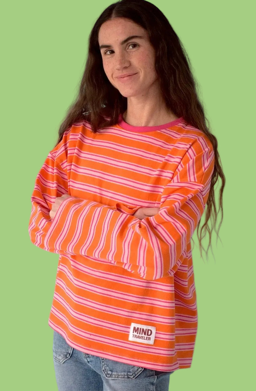 Nùria Striped Shirt in Orange & Pink